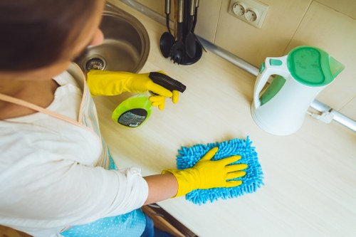 Local cleaning team working in a period property in NW1