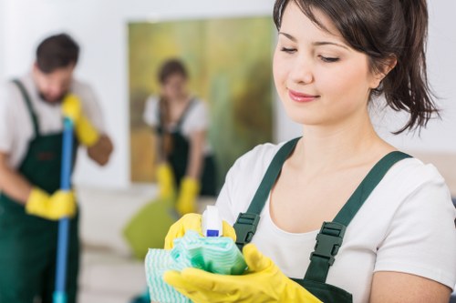 Cleaner working through a one-time clean in a NW1 apartment